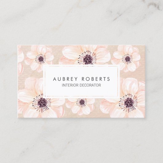 Elegantes Muster für Blumenmuster Visitenkarte (Vorderseite)