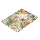 Elegantes Muster für die Rose mit Verziertem Rahme Notizblock (Linke Seite)