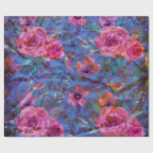 Elegantes Muster für die Rose von Violett Geschenkpapier (Flach)