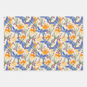 Elegantes Muster für Dragonfly und Crocus Geschenkpapier Set (Vorderseite 2)