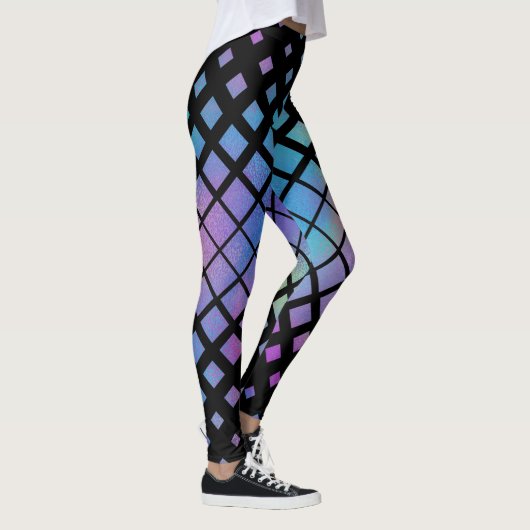 Elegantes Muster für geometrische Diamanten Leggings (Rechts)