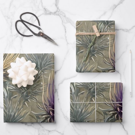 Elegantes Muster für Glasflora Geschenkpapier Set (Vorderseite)