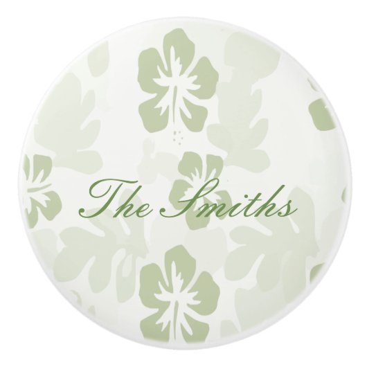 Elegantes Muster für Hibisken der Mute-Szene Keramikknauf (Vorderseite)