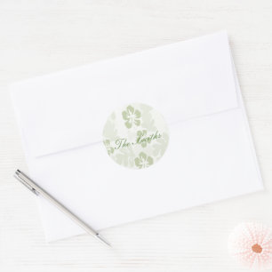Elegantes Muster für Hibisken der Mute-Szene Runder Aufkleber