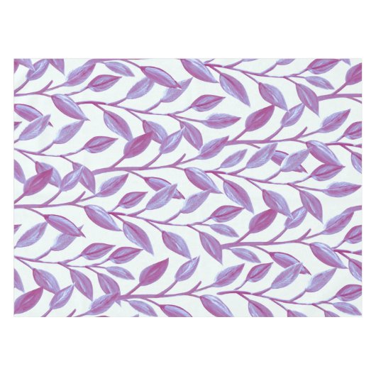 Elegantes Muster für moderne botanische Lila Blätt Tischdecke (Vorderseite (Horizontal))