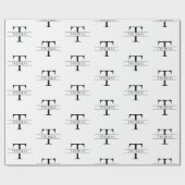 Elegantes Muster für Personalisierte Monogramm-Ind Geschenkpapier (Flach)