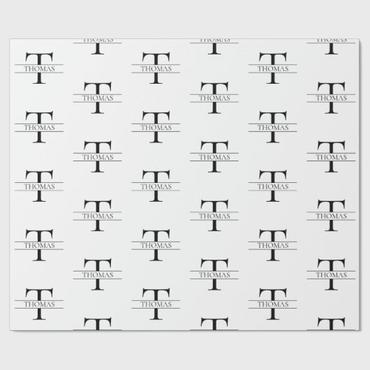 Elegantes Muster für Personalisierte Monogramm-Ind Geschenkpapier (Flach)