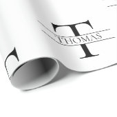 Elegantes Muster für Personalisierte Monogramm-Ind Geschenkpapier (Rolleneckpunkt)