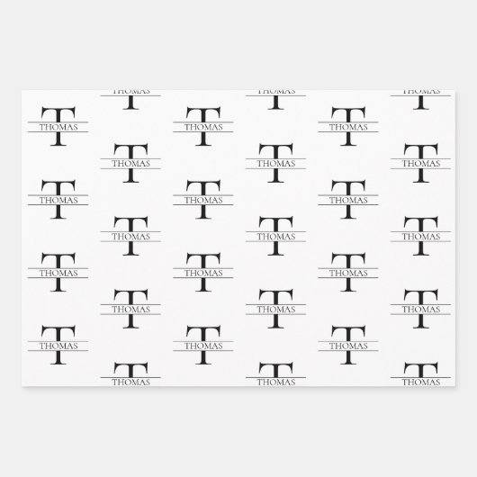 Elegantes Muster für Personalisierte Monogramm-Ind Geschenkpapier Set (Vorderseite 2)