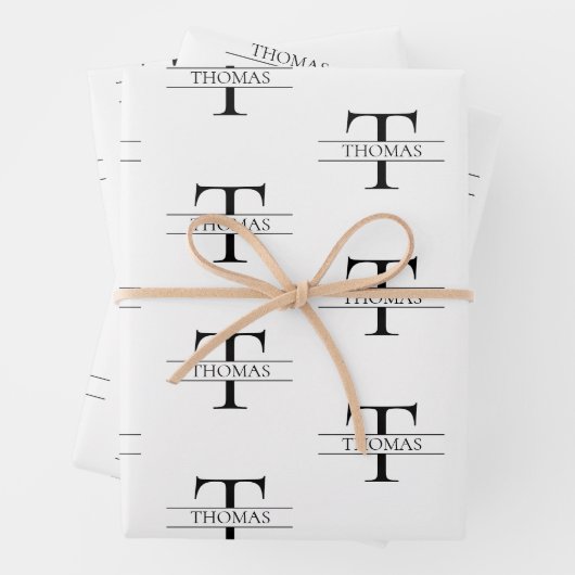 Elegantes Muster für Personalisierte Monogramm-Ind Geschenkpapier Set (Beispiel)