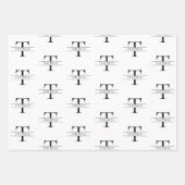 Elegantes Muster für Personalisierte Monogramm-Ind Geschenkpapier Set (Vorderseite)