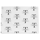 Elegantes Muster für Personalisierte Monogramm-Ind Große Geschenktüte (Vorderseite)