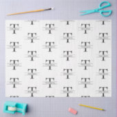 Elegantes Muster für Personalisierte Monogramm-Ind Seidenpapier (Basteln)
