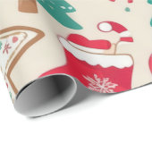 Elegantes Muster für traditionelle Weihnachtseleme Geschenkpapier (Rolleneckpunkt)