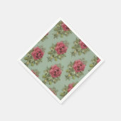Elegantes Muster für Viktorianische Rote Rose Serviette (Ecke)