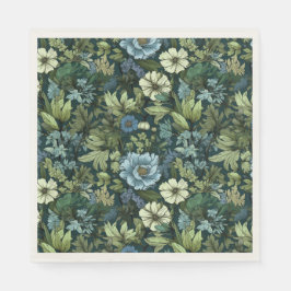 Elegantes Muster für Viktorianische Wildblumen in  Serviette