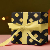 Elegantes Muster Geometric Black & Gold Geschenkpapier