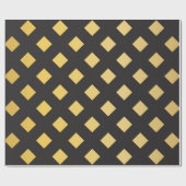 Elegantes Muster Geometric Black & Gold Geschenkpapier (Flach)