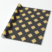 Elegantes Muster Geometric Black & Gold Geschenkpapier (Ungerollt)