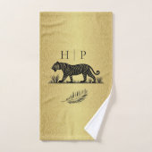 Elegantes Muster Gold Black Monogram Badhandtuch Set (Handtuch)