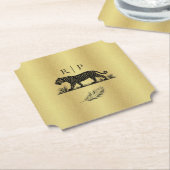 Elegantes Muster Gold Black Monogram Untersetzer (angewinkelt)