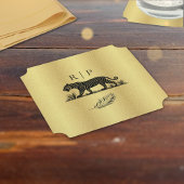 Elegantes Muster Gold Black Monogram Untersetzer