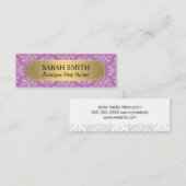 Elegantes Muster / Gold-Metallic Mini Visitenkarte (Vorne/Hinten)