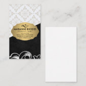 Elegantes Muster / Gold mit Element / Farbblock Visitenkarte (Vorne/Hinten)