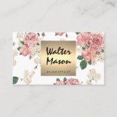 Elegantes Muster Gold Trim Square Visitenkarte (Vorderseite)