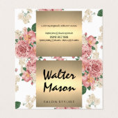 Elegantes Muster Gold Trim Square Visitenkarten (Außenseite Aufgefaltet)