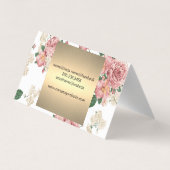 Elegantes Muster Gold Trim Square Visitenkarten (Rückseite)