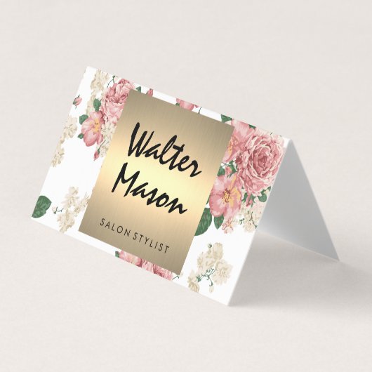 Elegantes Muster Gold Trim Square Visitenkarten (Vorderseite)