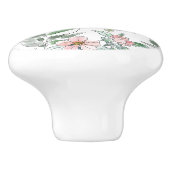 Elegantes Muster grün und rosa, florales Muster Keramikknauf (Seitenansicht)