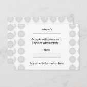 Elegantes Muster, hellgrau und weiß. RSVP Karte (Vorne/Hinten)