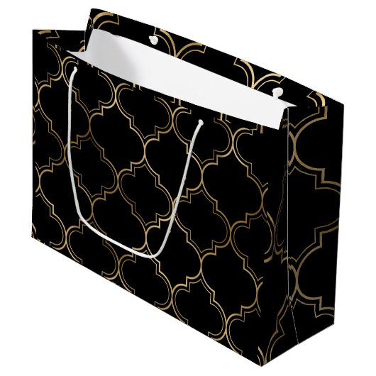 Elegantes Muster islamischer Geometrischer Kunst a Große Geschenktüte (Vorderseite Schrägansicht)