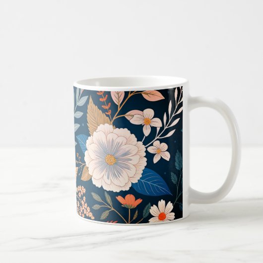 Elegantes Muster | Lebhafte botanische Kunst des D Kaffeetasse (Rechts)