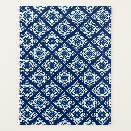 Elegantes Muster mit blauer Geometrie Planer (Vorderseite)