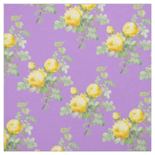 Elegantes Muster mit gelben Rosen im Vintage-Stil Stoff
