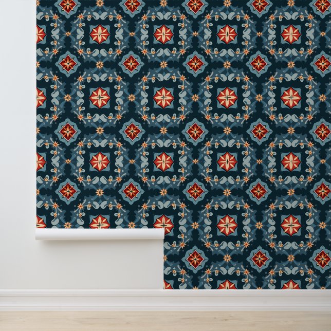 Elegantes Muster mit geometrischer Struktur Tapete (Anwendung)