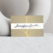 Elegantes Muster mit goldenem Blatt Visitenkarte