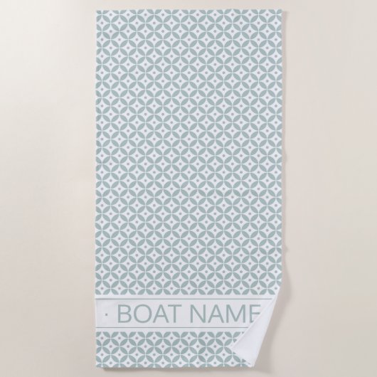 Elegantes Muster mit grüner Geometrie. Personalisi Strandtuch (Vorderseite)