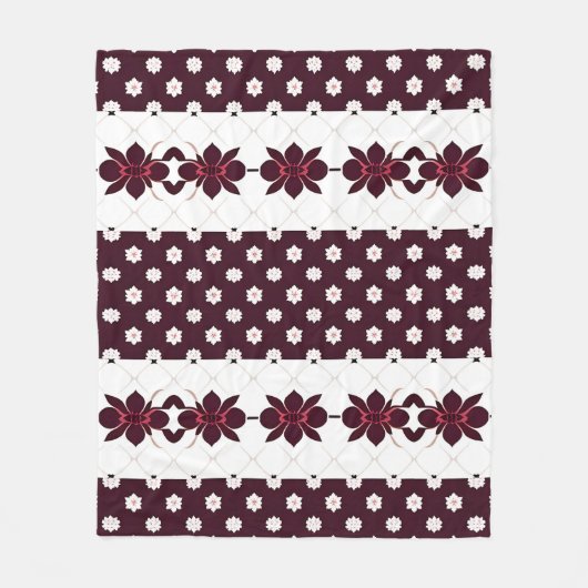 Elegantes Muster mit Lotus und Blossom Fleecedecke (Vorderseite)