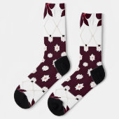Elegantes Muster mit Lotus und Blossom Socken (Linkes Detail)
