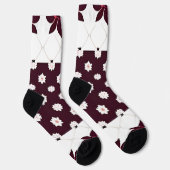 Elegantes Muster mit Lotus und Blossom Socken (Rechts)