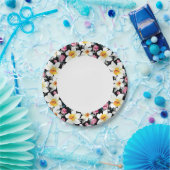 Elegantes Muster mit Narzisse-Blume Pappteller (Party)