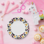 Elegantes Muster mit Narzisse-Blume Pappteller (Party)