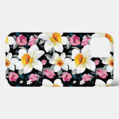 Elegantes Muster mit narzissenartigen Blume Case-Mate iPhone Hülle (Rückseite (Horizontal))