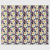Elegantes Muster mit narzissenartigen Blume Geschenkpapier (Flach)