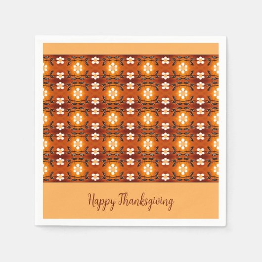 Elegantes Muster mit Pfirsich Serviette (Vorderseite)