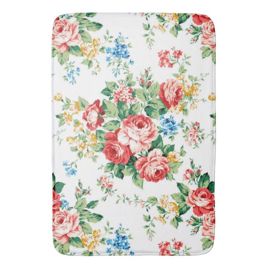 Elegantes Muster mit Rose Design Element Badematte (Vorderseite Vertikal)